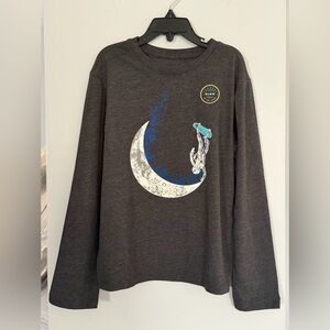 Cat & Jack Boys Glow In The Dark Skateboarder On The Moon Shirt Size S (6-7) NWT